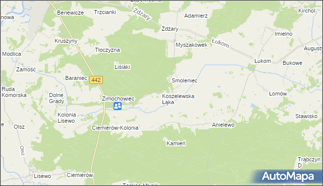 mapa Koszelewska Łąka, Koszelewska Łąka na mapie Targeo