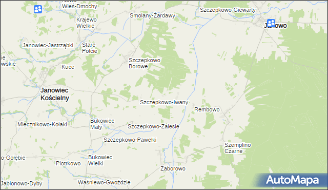 mapa Krajewo-Kawęczyno, Krajewo-Kawęczyno na mapie Targeo