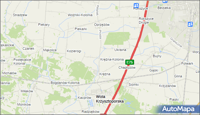 mapa Krężna-Kolonia, Krężna-Kolonia na mapie Targeo