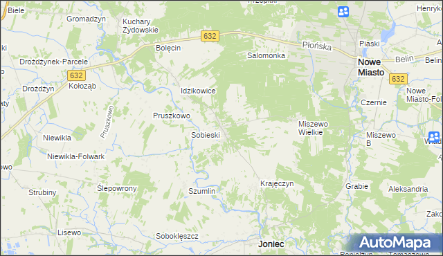 mapa Królewo gmina Joniec, Królewo gmina Joniec na mapie Targeo