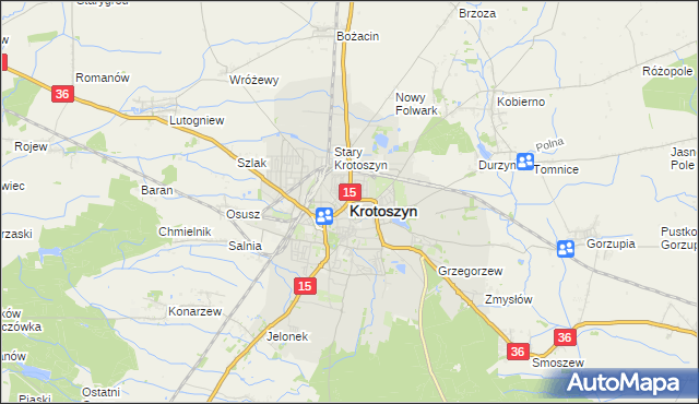 mapa Krotoszyna, Krotoszyn na mapie Targeo