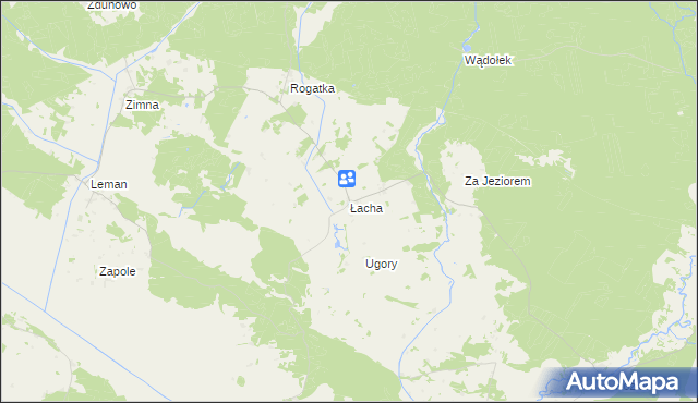 mapa Łacha gmina Turośl, Łacha gmina Turośl na mapie Targeo