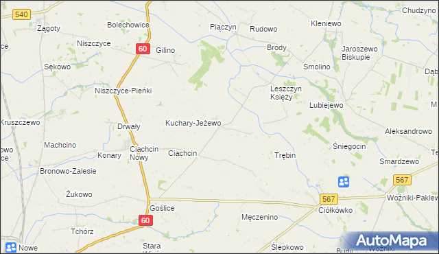 mapa Leszczyn Szlachecki, Leszczyn Szlachecki na mapie Targeo