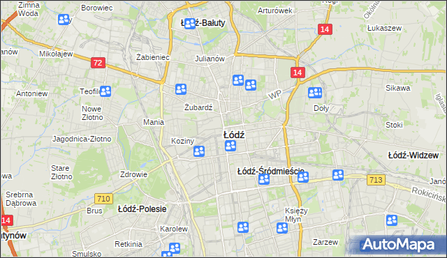 mapa Łodzi, Łódź na mapie Targeo