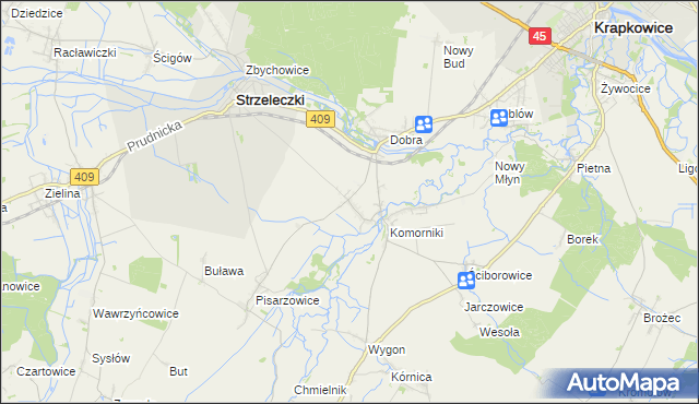 mapa Łowkowice gmina Strzeleczki, Łowkowice gmina Strzeleczki na mapie Targeo