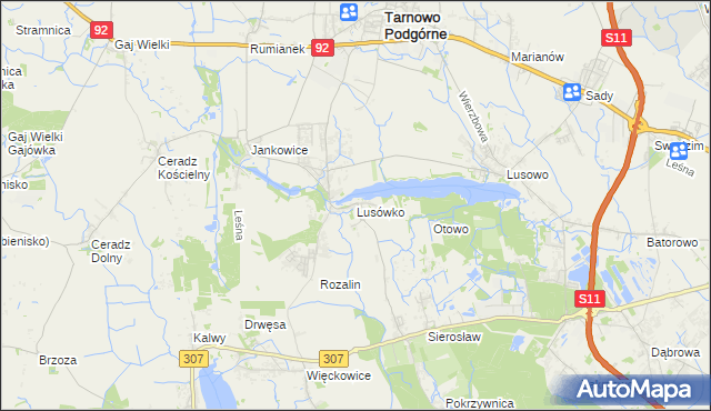 mapa Lusówko, Lusówko na mapie Targeo
