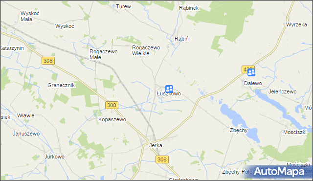 mapa Łuszkowo, Łuszkowo na mapie Targeo