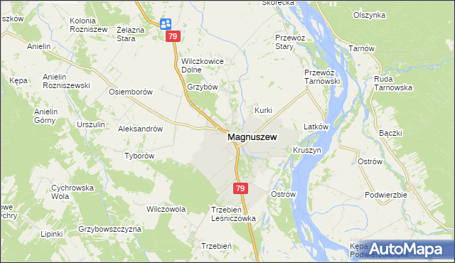 mapa Magnuszew, Magnuszew na mapie Targeo