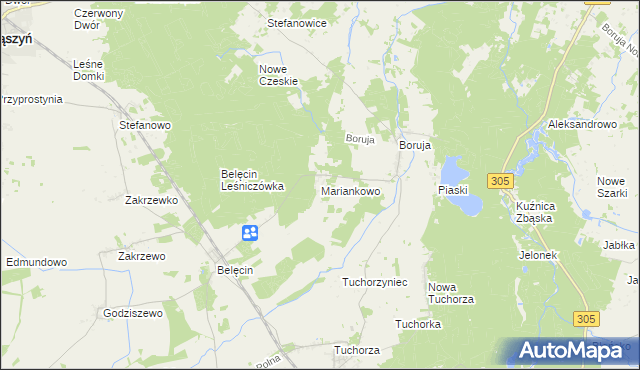 mapa Mariankowo gmina Siedlec, Mariankowo gmina Siedlec na mapie Targeo