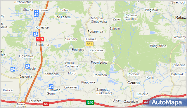 mapa Medynia Łańcucka, Medynia Łańcucka na mapie Targeo