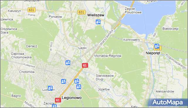 mapa Michałów-Reginów, Michałów-Reginów na mapie Targeo