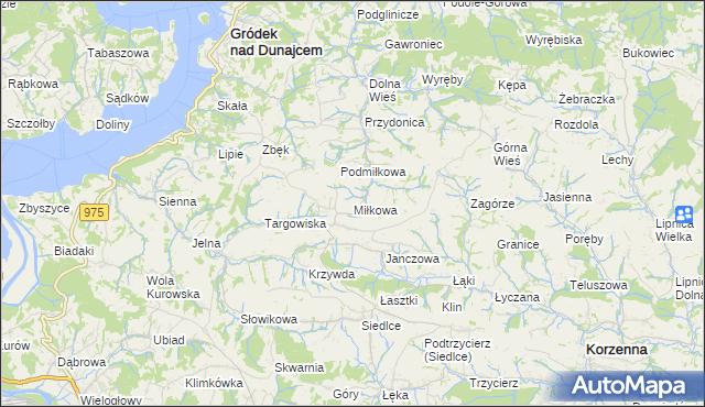 mapa Miłkowa, Miłkowa na mapie Targeo