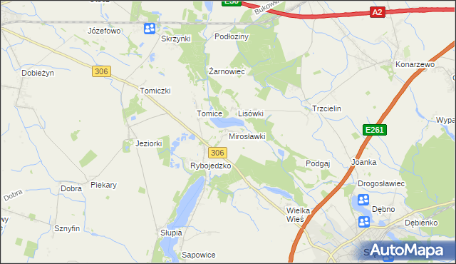 mapa Mirosławki, Mirosławki na mapie Targeo