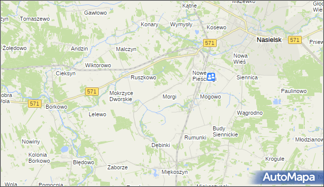 mapa Morgi gmina Nasielsk, Morgi gmina Nasielsk na mapie Targeo