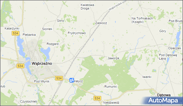 mapa Myśliwiec, Myśliwiec na mapie Targeo