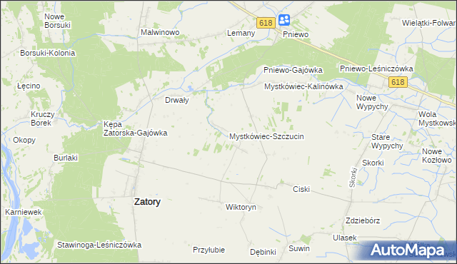 mapa Mystkówiec-Szczucin, Mystkówiec-Szczucin na mapie Targeo