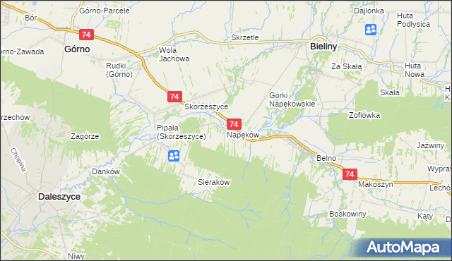 mapa Napęków, Napęków na mapie Targeo