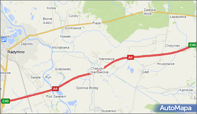 mapa Nienowice, Nienowice na mapie Targeo