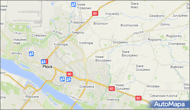 mapa Nowe Boryszewo, Nowe Boryszewo na mapie Targeo