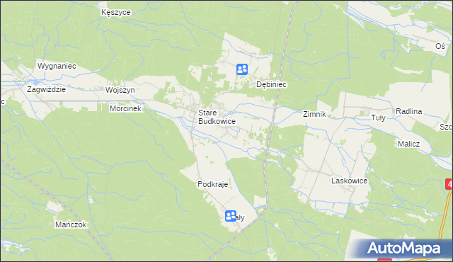 mapa Nowe Budkowice, Nowe Budkowice na mapie Targeo