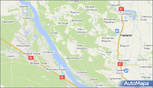 mapa Nowy Witoszyn, Nowy Witoszyn na mapie Targeo
