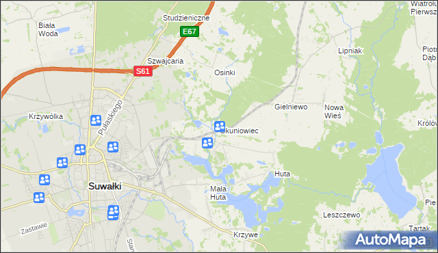 mapa Okuniowiec, Okuniowiec na mapie Targeo