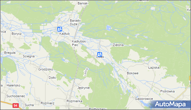 mapa Osiek gmina Strzelce Opolskie, Osiek gmina Strzelce Opolskie na mapie Targeo