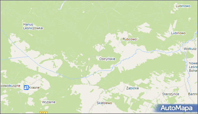 mapa Ostryńskie, Ostryńskie na mapie Targeo