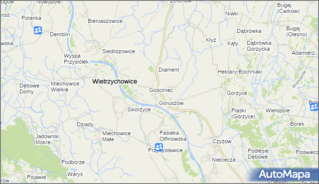 mapa Otfinów, Otfinów na mapie Targeo