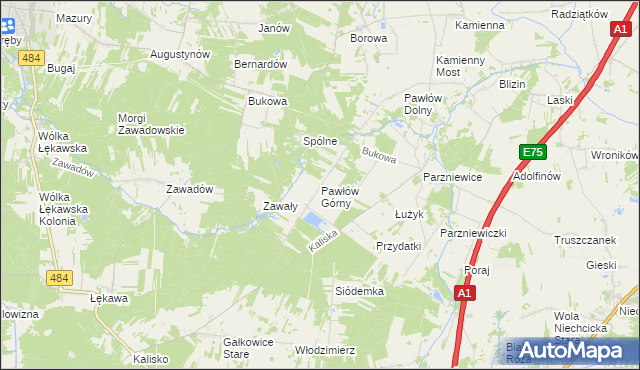 mapa Pawłów Górny, Pawłów Górny na mapie Targeo