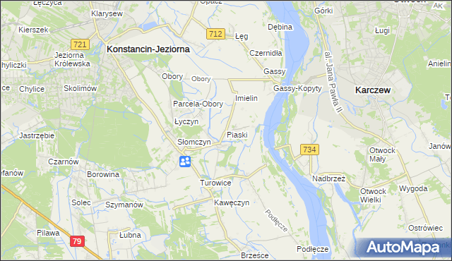 mapa Piaski gmina Konstancin-Jeziorna, Piaski gmina Konstancin-Jeziorna na mapie Targeo