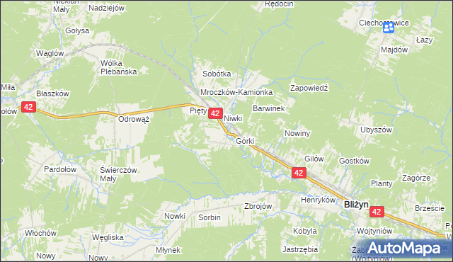 mapa Płaczków, Płaczków na mapie Targeo