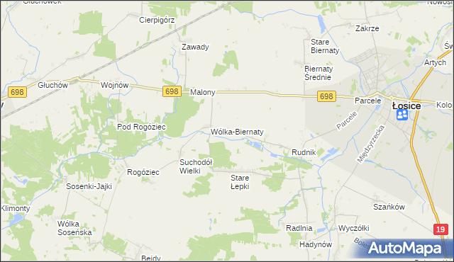 mapa Płosodrza, Płosodrza na mapie Targeo