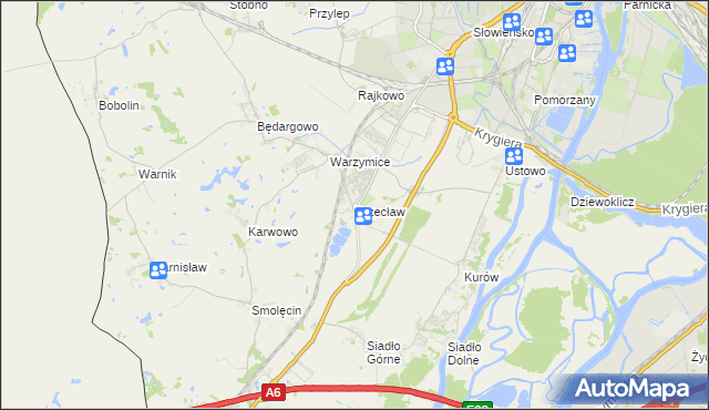 mapa Przecław gmina Kołbaskowo, Przecław gmina Kołbaskowo na mapie Targeo