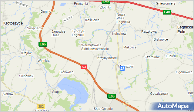 mapa Przybyłowice, Przybyłowice na mapie Targeo