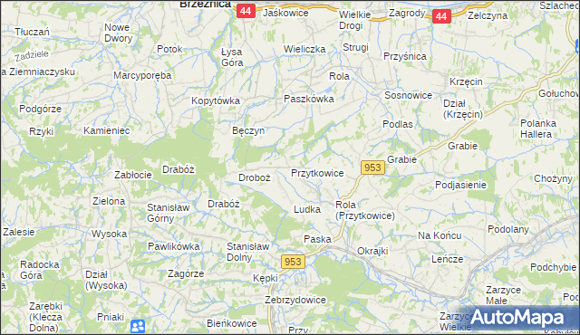 mapa Przytkowice, Przytkowice na mapie Targeo