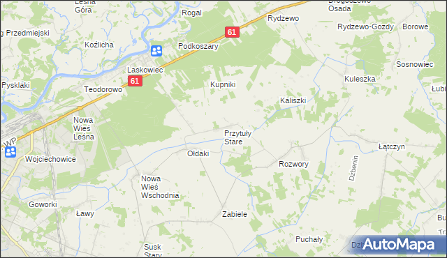 mapa Przytuły Stare, Przytuły Stare na mapie Targeo