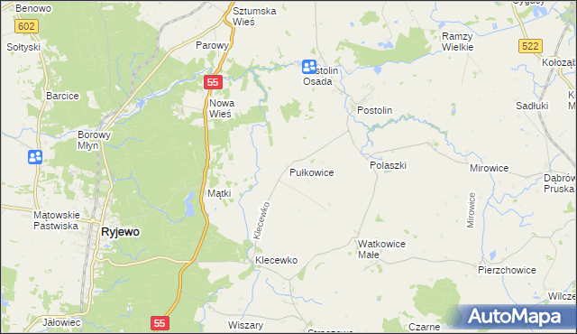 mapa Pułkowice, Pułkowice na mapie Targeo