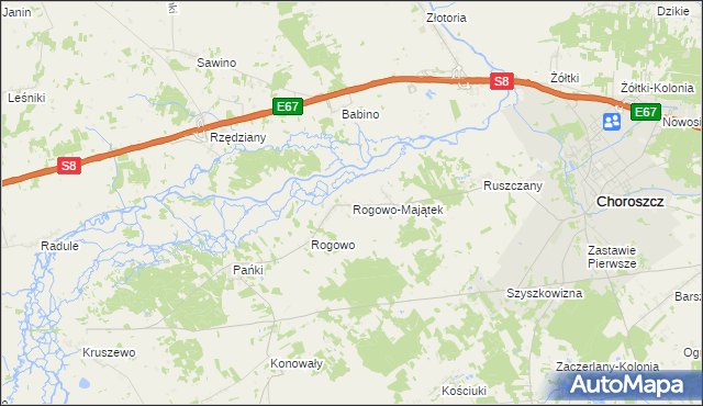 mapa Rogowo-Majątek, Rogowo-Majątek na mapie Targeo