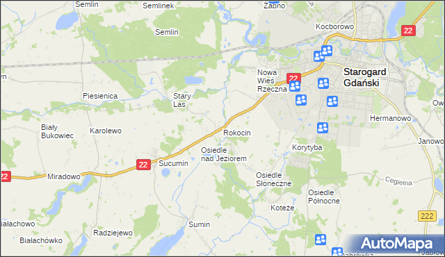 mapa Rokocin, Rokocin na mapie Targeo