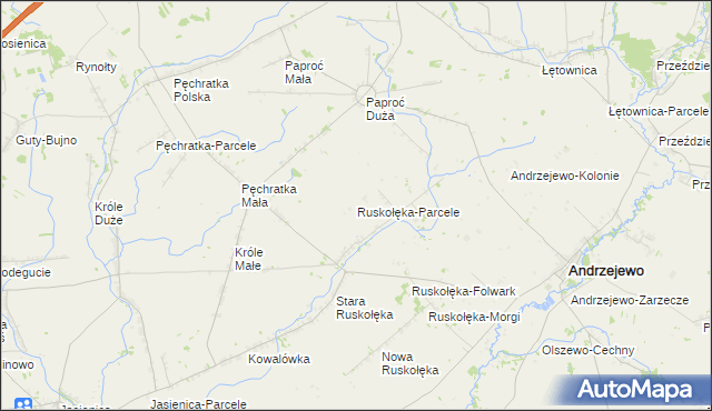 mapa Ruskołęka-Parcele, Ruskołęka-Parcele na mapie Targeo