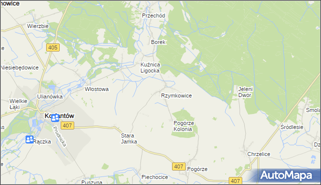 mapa Rzymkowice, Rzymkowice na mapie Targeo