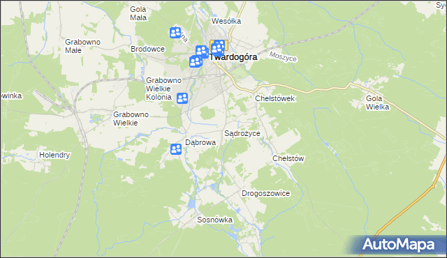 mapa Sądrożyce, Sądrożyce na mapie Targeo