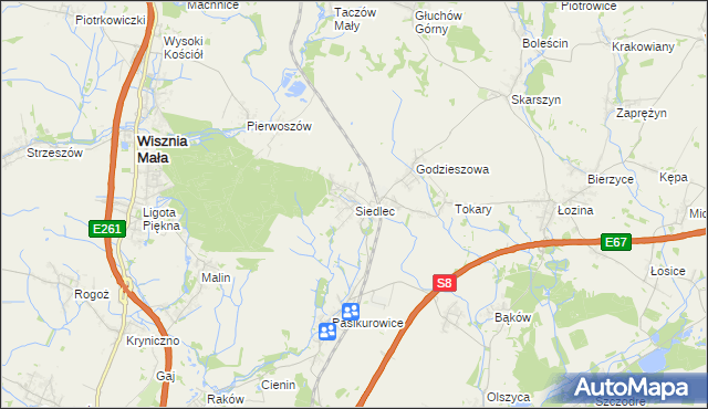 mapa Siedlec gmina Długołęka, Siedlec gmina Długołęka na mapie Targeo