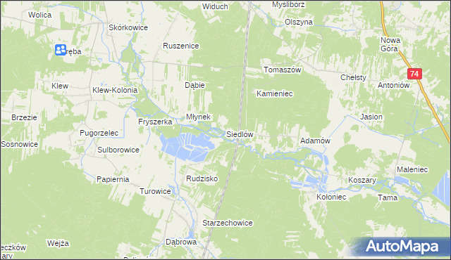 mapa Siedlów, Siedlów na mapie Targeo