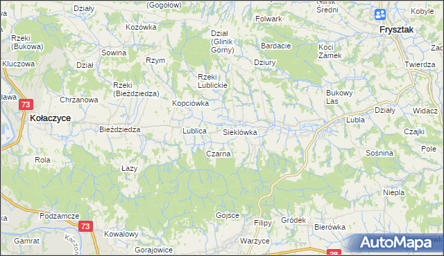 mapa Sieklówka, Sieklówka na mapie Targeo