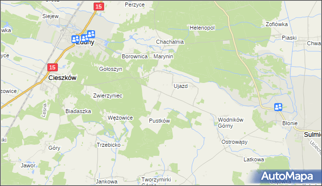 mapa Siemianów gmina Cieszków, Siemianów gmina Cieszków na mapie Targeo