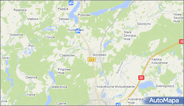 mapa Skorzewo, Skorzewo na mapie Targeo