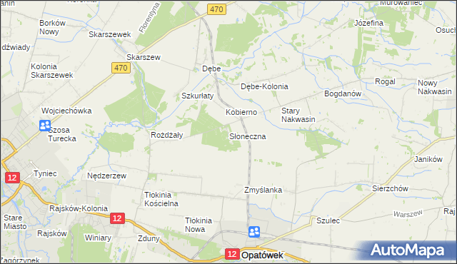 mapa Słoneczna, Słoneczna na mapie Targeo