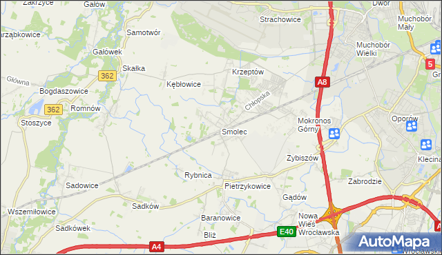 mapa Smolec, Smolec na mapie Targeo